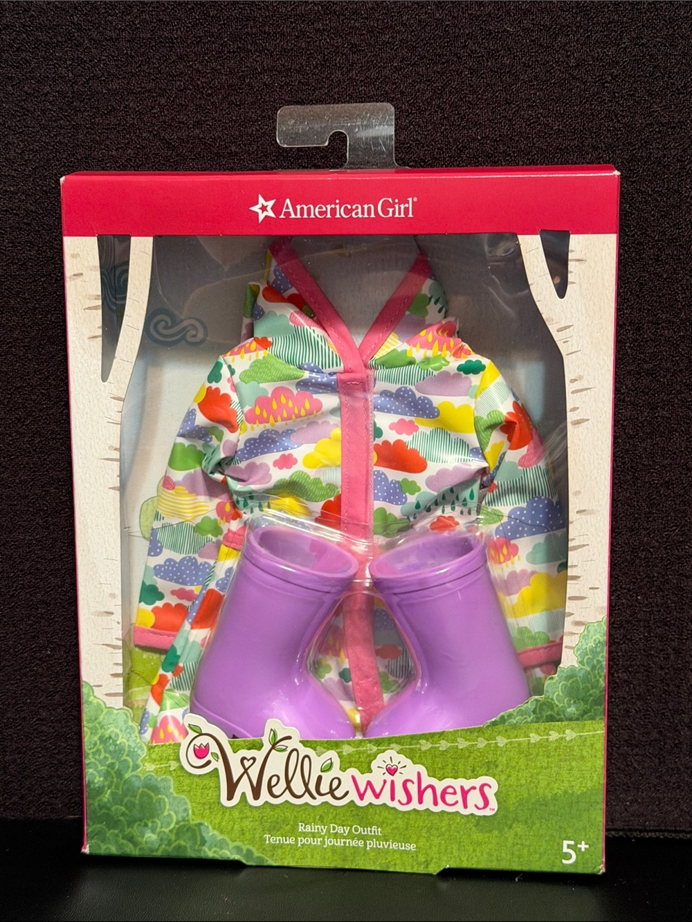 American Girl WellieWishers Doll Rainy Day Outfit Rain Coat Boots Wellie Wishers